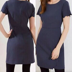 NWT LOFT Scalloped Wrap Sheath Dress
